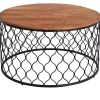 Mango Wood and Black Iron Coffee Table