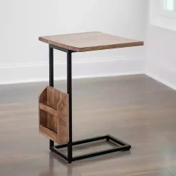 Mango Wood and Iron Extendable C-Table