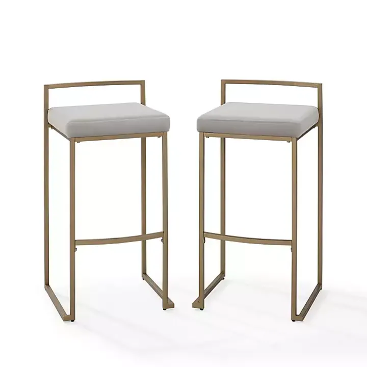 Marley Gray and Gold Bar Stools, Set of 2