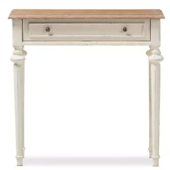 Marquetterie Whitewashed Oak Top Console Table