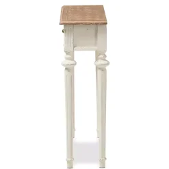 Marquetterie Whitewashed Oak Top Console Table
