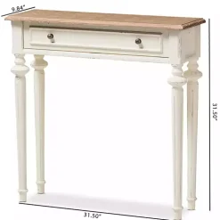 Marquetterie Whitewashed Oak Top Console Table