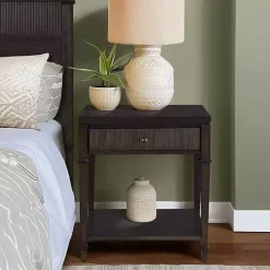 Martha Stewart Dark Brown Wood Nightstand