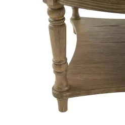 Martha Stewart Round Cream Ottoman with Shelf