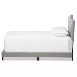 Mary Light Gray Button Tufted Full Bed Frame