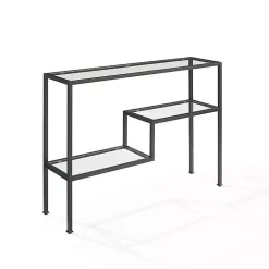 Matte Black Multi Level Console Table