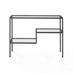 Matte Black Multi Level Console Table