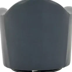 Max Blue Faux Leather Swivel Club Accent Chair