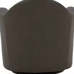 Max Charcoal Faux Leather Swivel Club Accent Chair