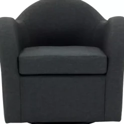 Max Gray Swivel Club Accent Chair