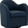 Max Navy Swivel Club Accent Chair
