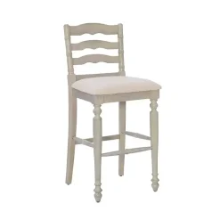 Melvin Distressed Whitewash Bar Stool