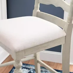 Melvin Distressed Whitewash Bar Stool