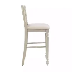 Melvin Distressed Whitewash Bar Stool