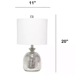 Mercury Hammered Glass White Shade Table Lamp
