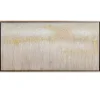 Metallic Gold Abstract Field Framed Canvas Print