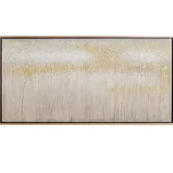 Metallic Gold Abstract Field Framed Canvas Print