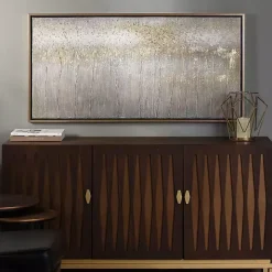 Metallic Gold Abstract Field Framed Canvas Print