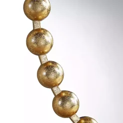 Metallic Gold Foiled Beaded Wall Mirror, 27 in.