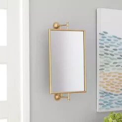 Metallic Gold Metal Frame Wall Mirror