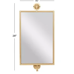 Metallic Gold Metal Frame Wall Mirror