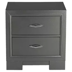 Metallic Gray Wood Jovan Nightstand