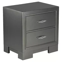 Metallic Gray Wood Jovan Nightstand