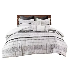 Mia White Striped 3-pc. King Comforter Set