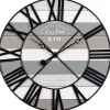 Mixed Plank and Black Metal Wall Clock