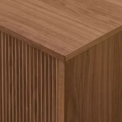 Mocha Brown Fluted 2-Door Compact TV Stand