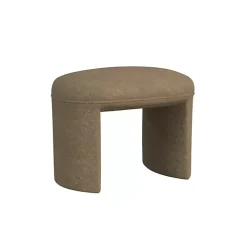 Mocha Brown Oval Upholstered Ottoman