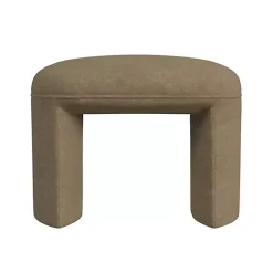 Mocha Brown Oval Upholstered Ottoman