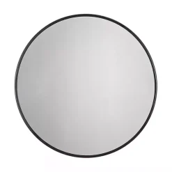 Modern Black Metal Round Wall Mirror