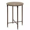 Modern Metal and Marble Accent Table