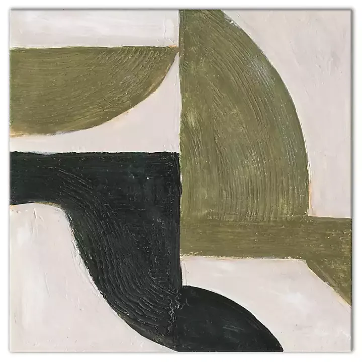 Moody Green Shapes II Canvas Art Print