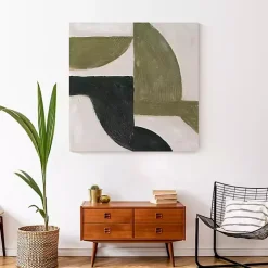Moody Green Shapes II Canvas Art Print