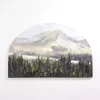 Mountain Top Forest Arched Canvas Art Print