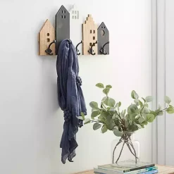 Multicolor Wood Building Wall Hooks