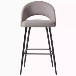 Mushroom Upholstered Charli Bar Stools, Set of 2