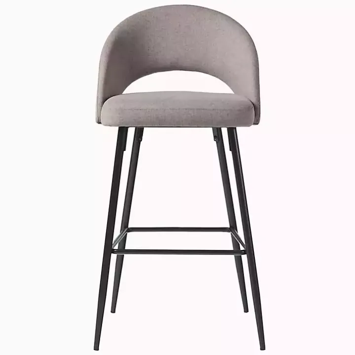 Mushroom Upholstered Charli Bar Stools, Set of 2