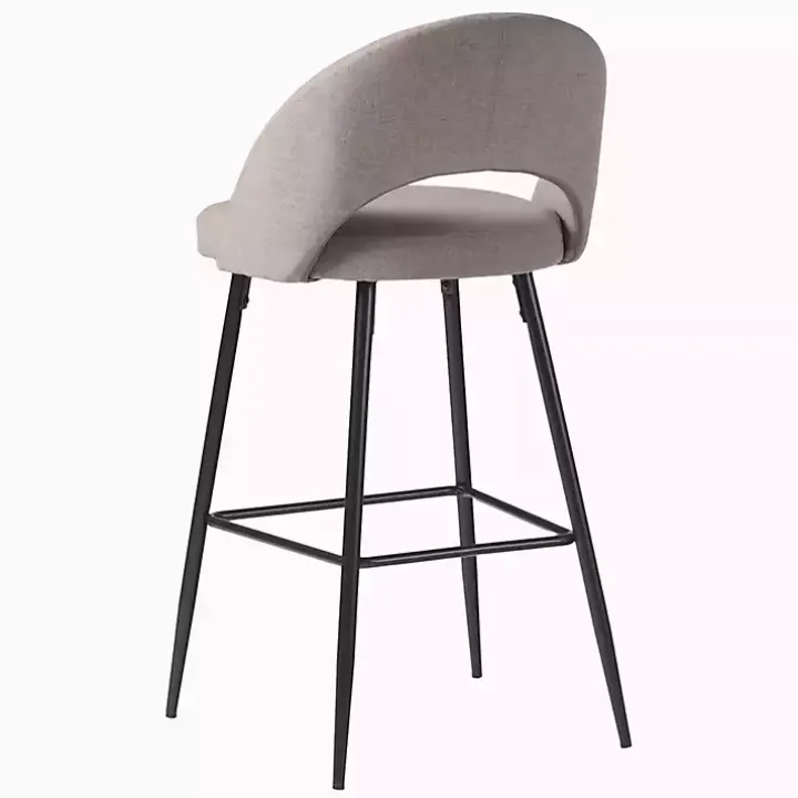 Mushroom Upholstered Charli Bar Stools, Set of 2