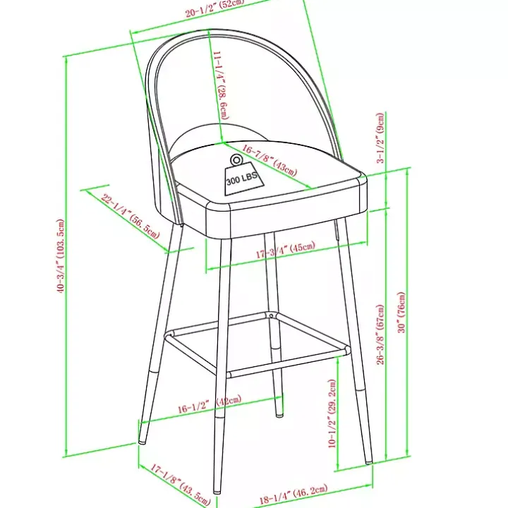 Mushroom Upholstered Charli Bar Stools, Set of 2