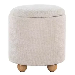 Natural Bacci Nesting Ottomans, Set of 2