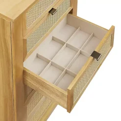 Natural Cane Jewelry Armoire