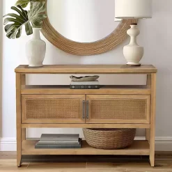 Natural Cane Martha Sterwart Console Table