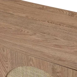 Natural Cane Wood Arched Sideboard Cabinet