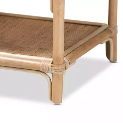 Natural Curled Rattan 3-Tiered Bookcase