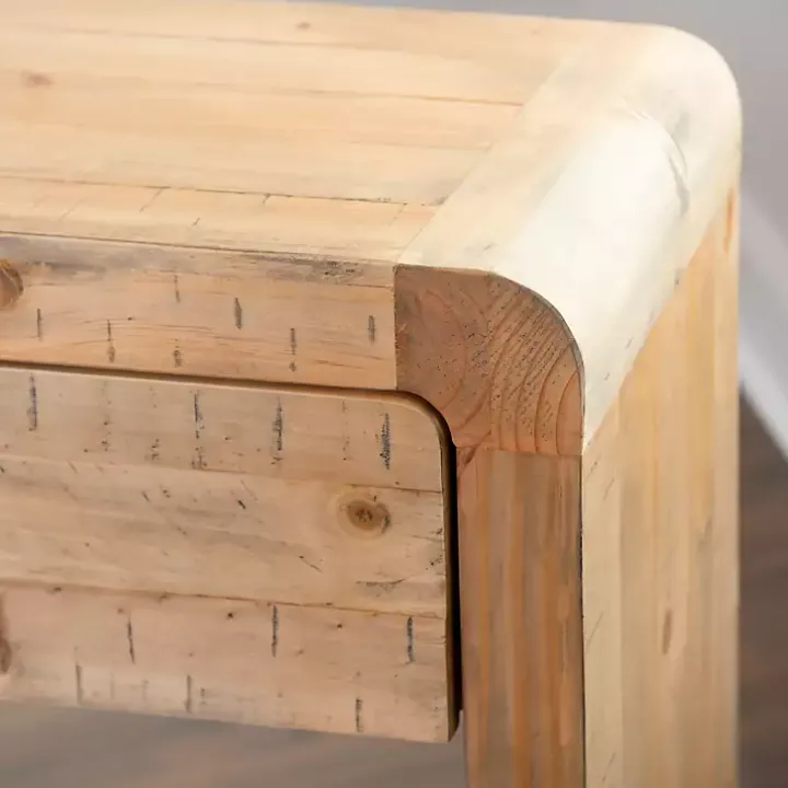 Natural Curved Edge Console Table