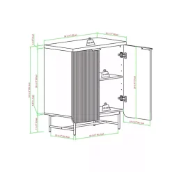 Natural Fluted Wood Scandinavian Cabinet