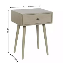 Natural Gray Wood 1-Drawer Arthur Accent Table